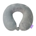 VIAGGI U Shape Round Memory Foam Soft Travel Neck Pillow for Neck Pain Relief Cervical Orthopedic Use Comfortable Neck Rest Pillow - Grey